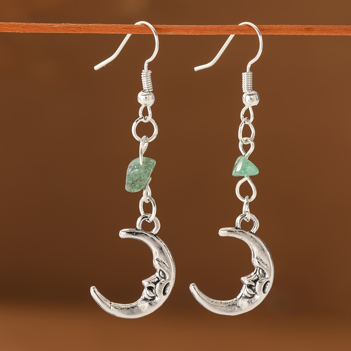 Women's Creative Moon Tassel Pendant Earrings, Niche Design