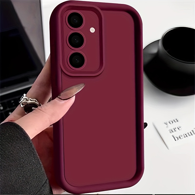 

Luxury Solid Color Anti-fall Phone Case With Camera Protection For Phone, For A15 A16 A34 A35 A36 A54 A55 A56 A06series, Shock Absorption Tpu Cover