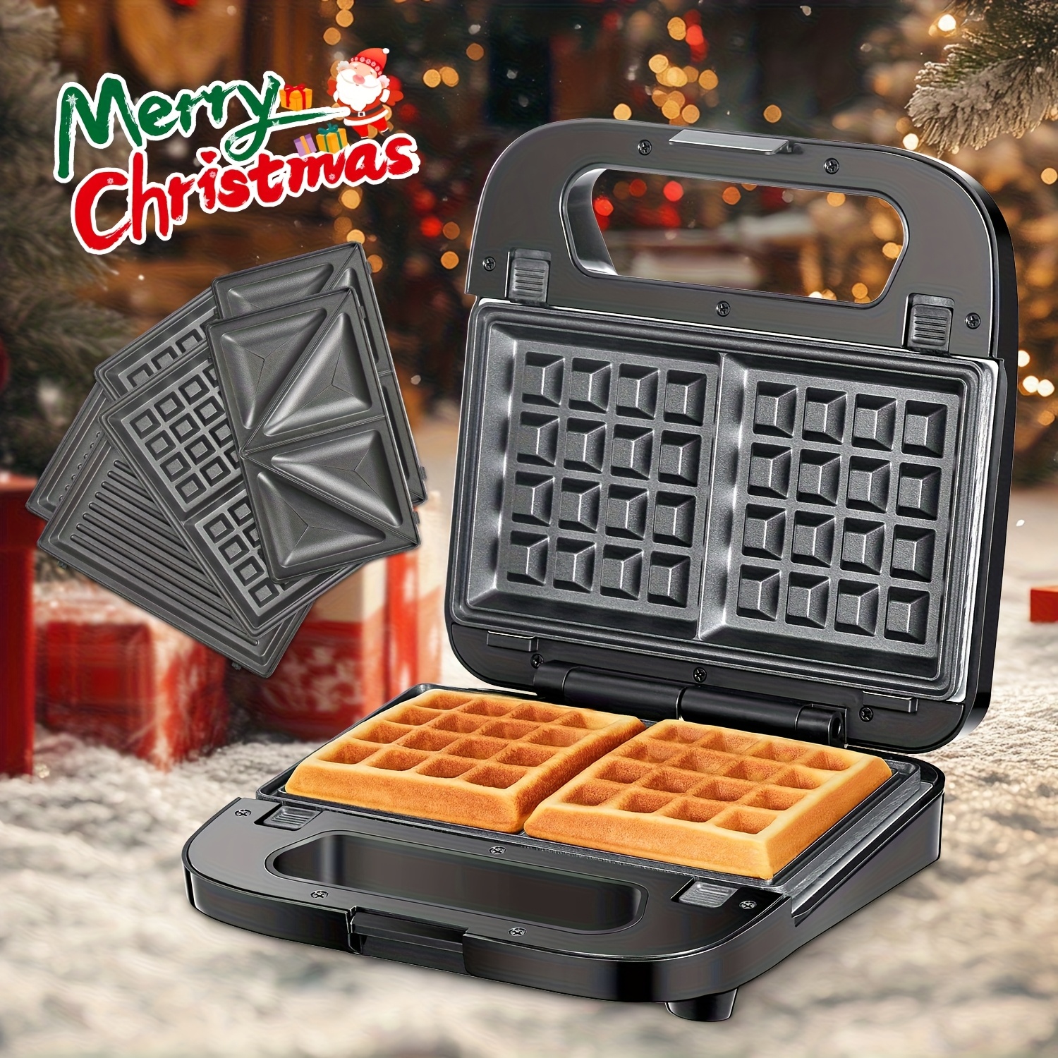 TEMU de Cuisine Ultime : Gaufrier, Panini et Grill | Plaques Amovibles pour un Nettoyage Facile | Idéal pour Cadeau de Maison, Mariage, Noël et