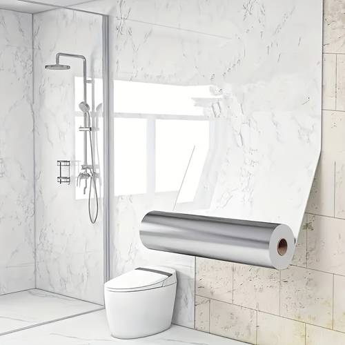 imagen del artículo pegatinas impermeables para baño, adhesivos autoadhesivos para renovación de inodoro y baño, papel tapiz de mármol para ocultar imperfecciones
