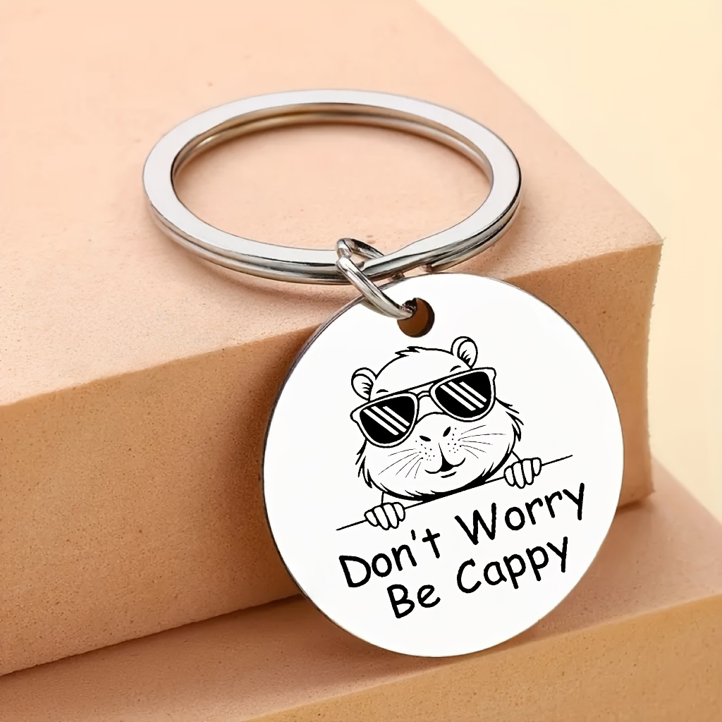 TEMU A Cute Capybara Keychain For Men And Women, The Best Friend Keyring Featuring A Fun Capybara Design, A Loving Capybara Car Keychain, A Backpack