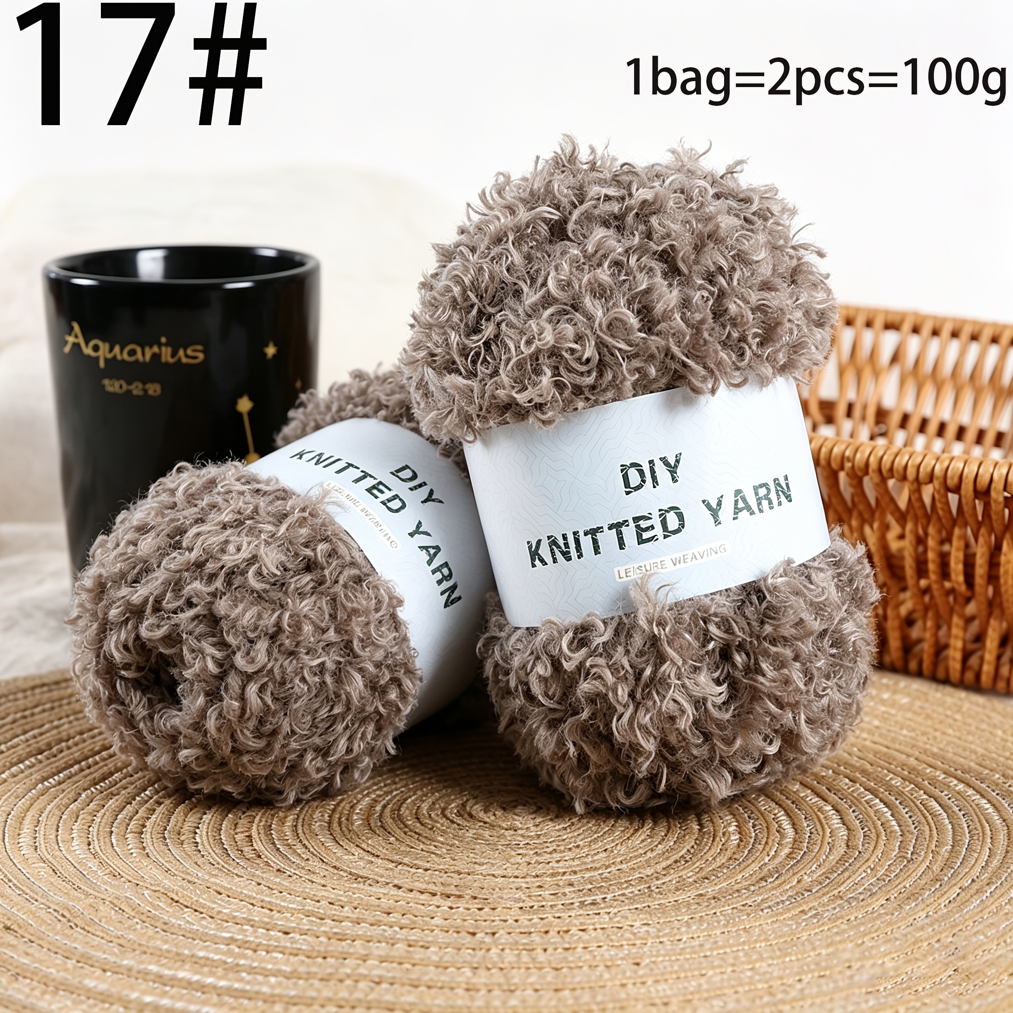 TEMU 100G/2pcs Fil Bouclé, de Fil à Main Texturées et Moelleuses, Fil à Crochet pour Cheveux, Écharpes, Pulls, Bonnets, et de , Nouveauté Été