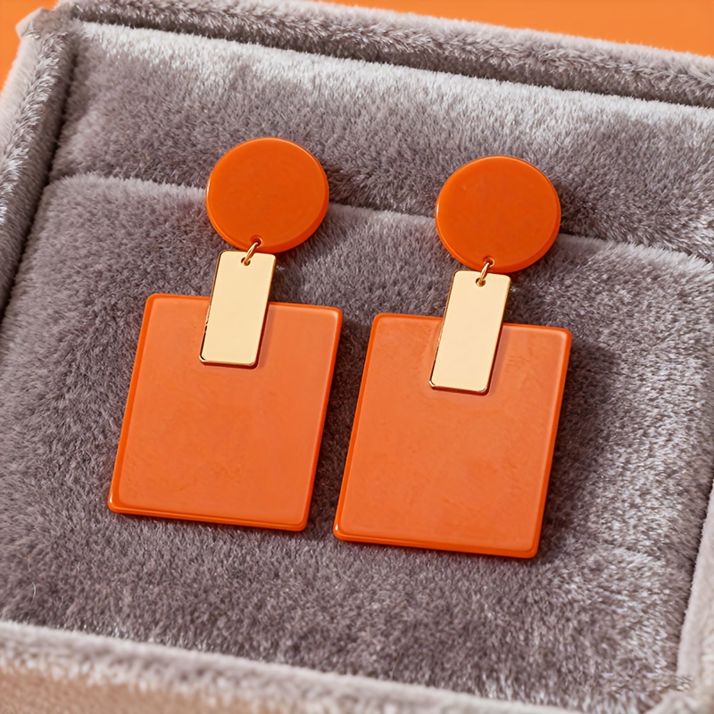 Modern Minimalist Black and Golden Geometric Earrings