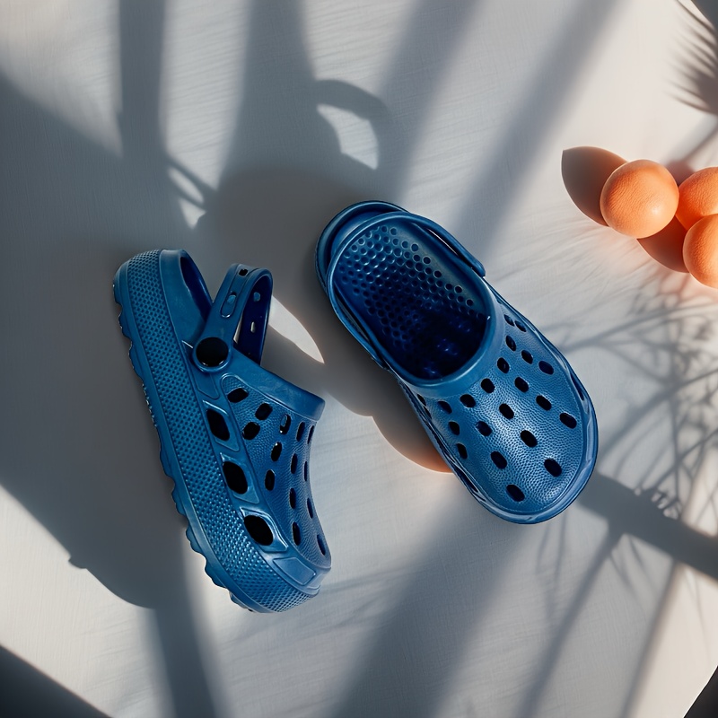 TEMU New Solid Color Thick-soled Breathable Clogs For Kids, Youth Beach Breathable Lightweight Indoor/outdoor Infant Toddler Walking Shoes