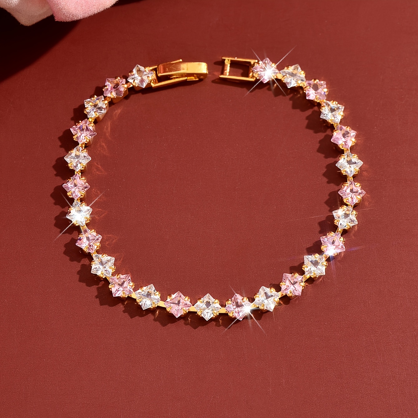2pcs Women's Bracelet Set, Sparkling Cubic Zirconia