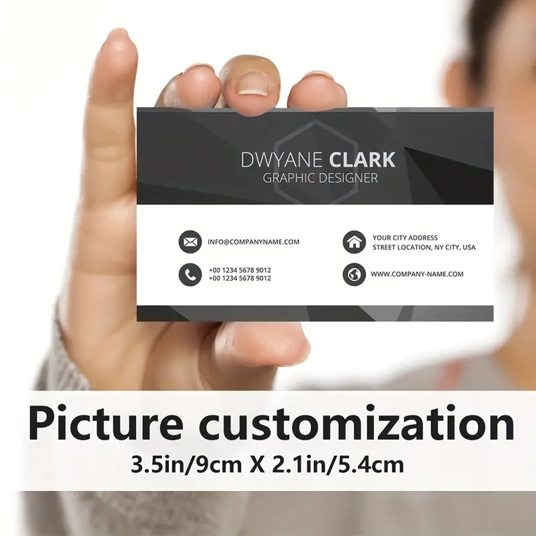 

Custom Printed Business Card Set - 200/500 Count, Personalized Graphics Design, Double-sided Professional Contact Cards With Envelopes For Office Desk, Thank You Notes, Invitations, Laminated