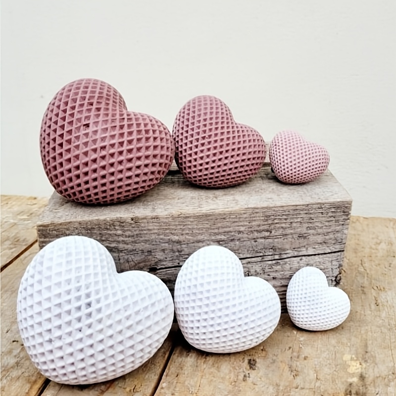 

3pcs S/m/l Plaster Weaving Love Silicone Mold Diy Concrete Love Candle Silicone Resin Mold