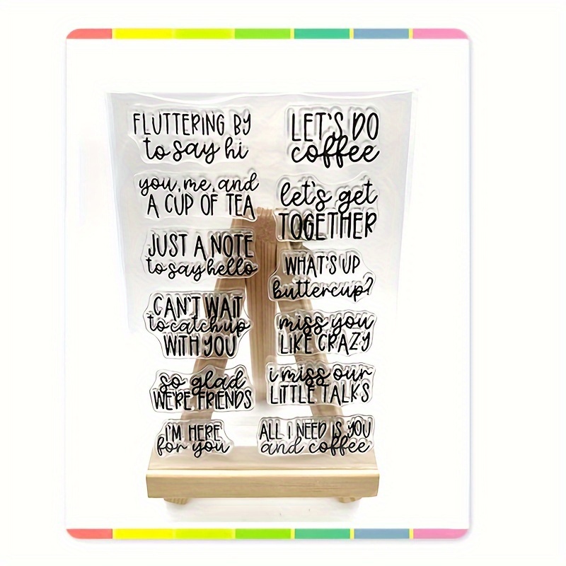 

Silicone Clear Stamps Set For Scrapbooking And Card Making, Transparent Greeting And Coffee Phrases Craft Stamps For Diy Projects, Journaling, And Paper Crafts