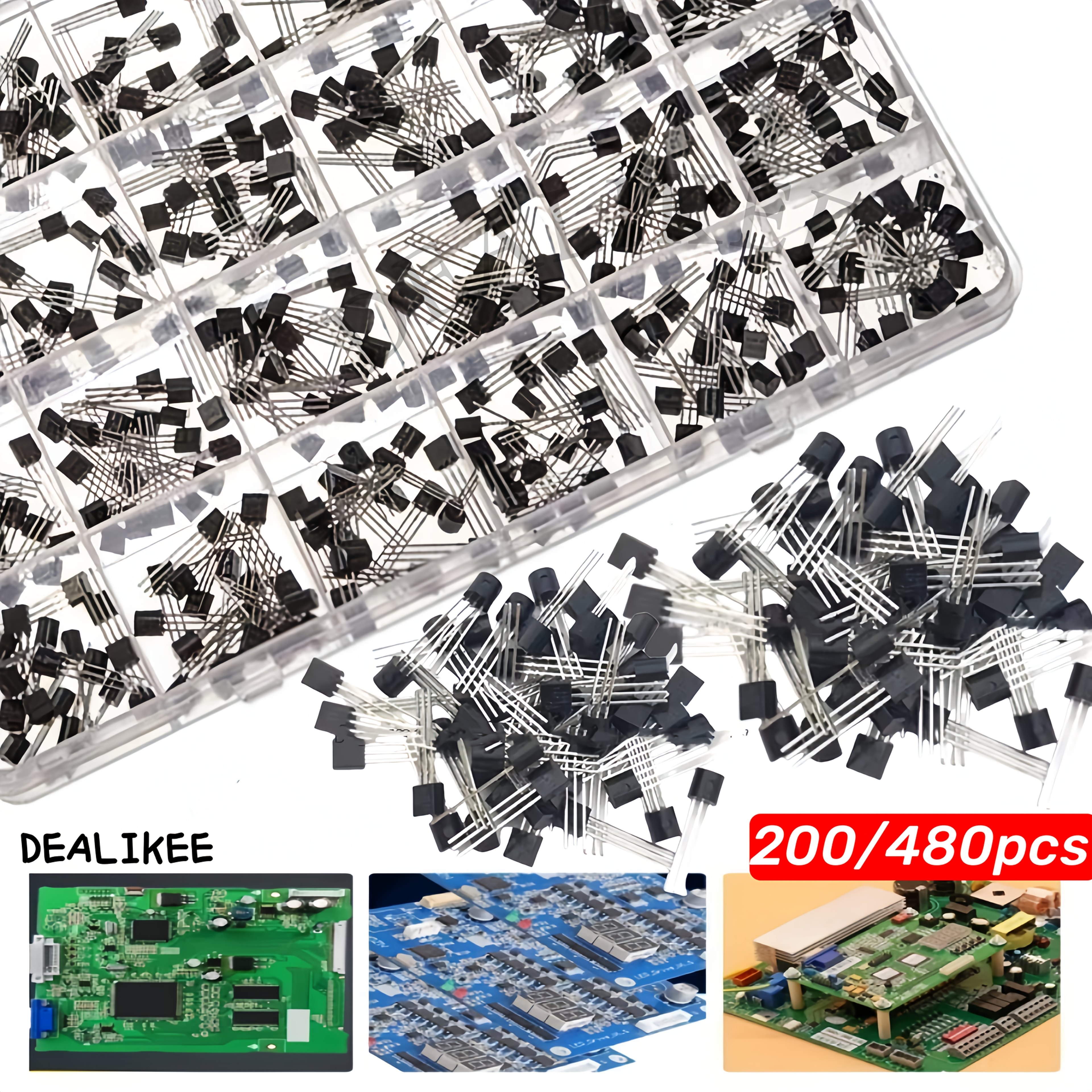 Transistor Assortment Kit 10value 200PCS BC337 BC327 2N2222 2N2907 2n3904 2n3906 S8050 S8550 A1015 C1815 Transistors Box Pack I.869552510