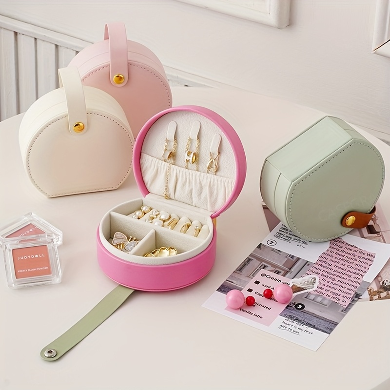 10pcs simple portable jewelry box 10cm 3 94inch mini travel jewelry storage   ladies necklaces rings earrings bracelets cosmetic case   leather display box gift for her valentines day mothers day birthday gift christmas gift jewelry boxes Product details 2