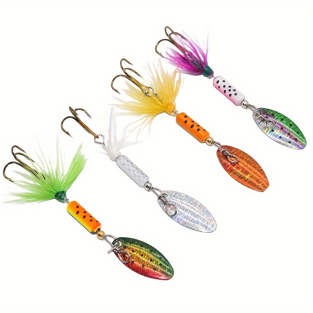 Bass Fishing Kit 6-Piece Kit For Bass Fishing - Double Willow Blade Lures  With Skirts, 17g, Hard Metal Spinnerbaits Spinner Bait