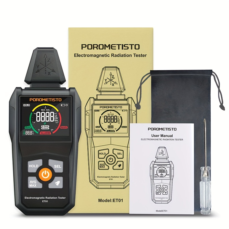 3in 1 electromagnetic radiation detector   3 axis detect electromagnetic radiation meter home pregnant womens radiation protection measurement meter   magnetic field temp radiation meter radiation detector et01 no battery
