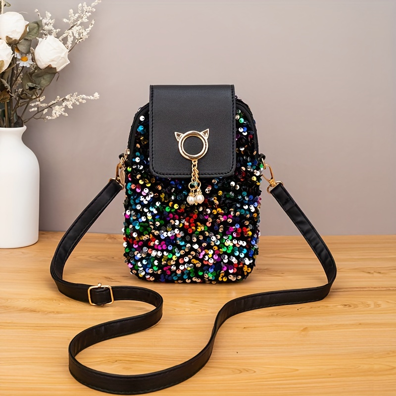 

Crossbody Bag For Women - Pvc & Pu, And Personality Shoulder Bag, , Long- , For , Parties, And Vacations, & , Polyester Lined, - Over 15