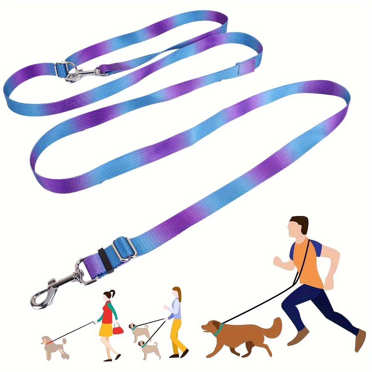 1pc Double Handle Traction Rope Multi-functional Hands Vest-style Dog Leash Non-constricting