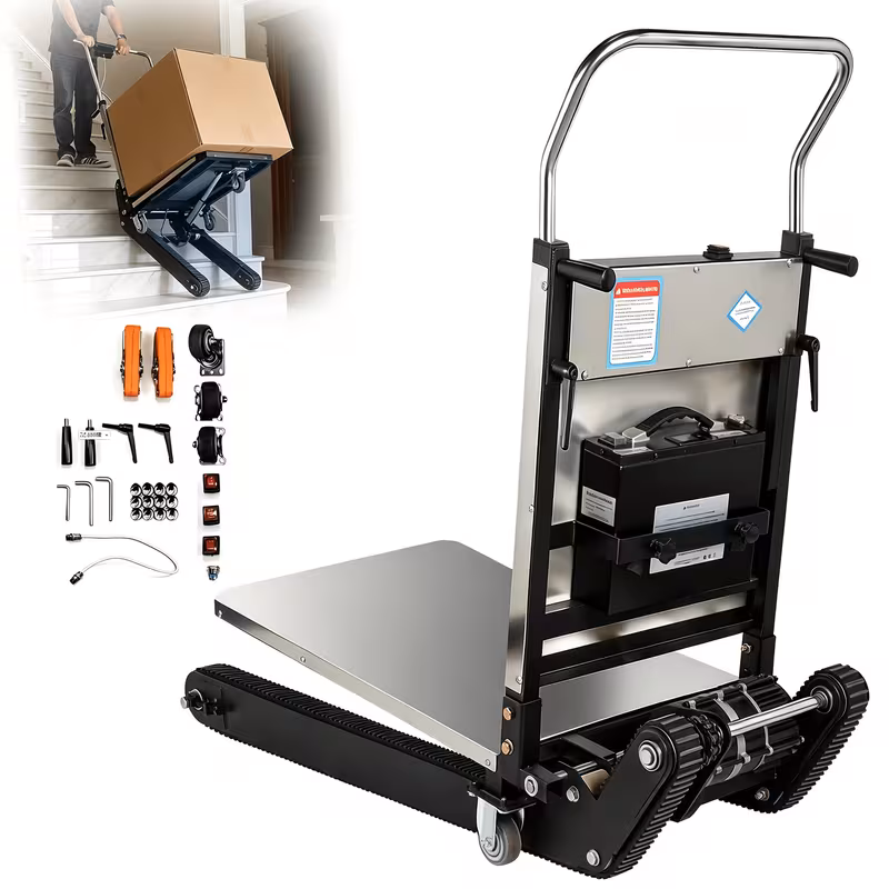 material handling stair climbing cart stair climbing cart 950 pound capacity adjustable tray angle telescopic handle suitable for home decoration and moving Product details 1