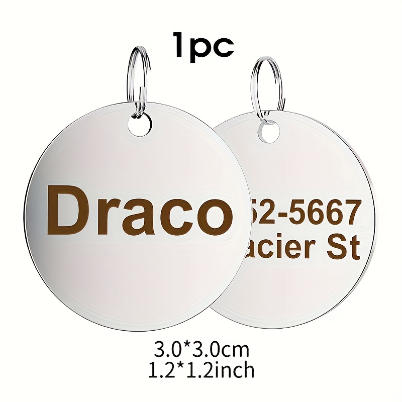 TEMU Pendentif ID Nom, Pendentif ID Nom Personnalisé Chat Chien Chiots Animal de Compagnie, Cadeau Accessoire Cœur pour Animaux de Compagnie