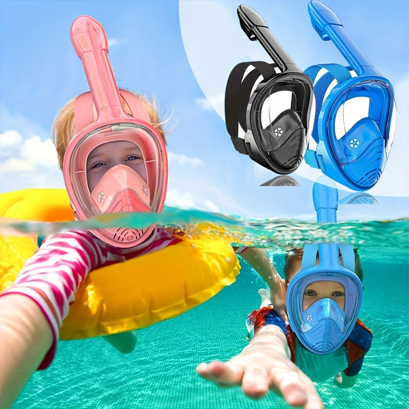 

1pc Kids Full Face Snorkeling Mask, With Camera Holder And Breathing Tube, Snorkeling Gear
