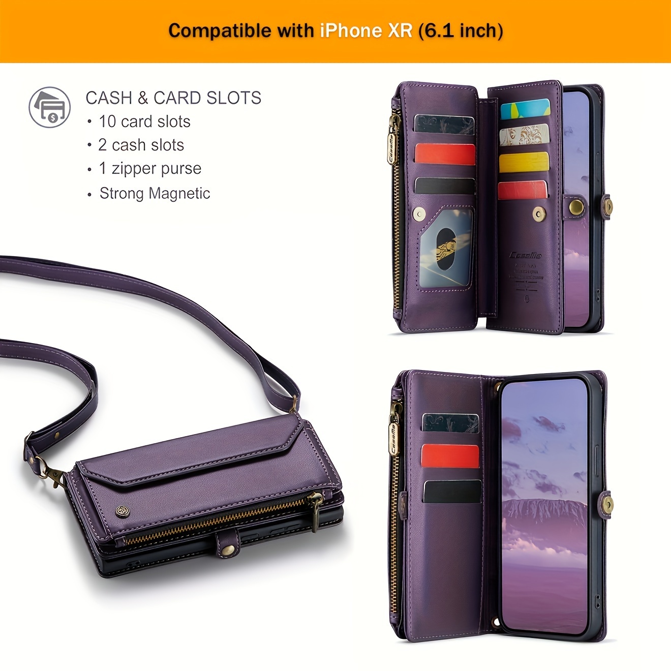 Wallet Phone Case Support Wireless Charging with Blocking Card Holder, Flip Folio Book Faux Leather Protective Phone Cover for iPhone 16e/16/11/12/13/14/15 Pro Max/15 Plus/13 Mini/7/8 Plus/SE 2022/SE 2020 - Image 133