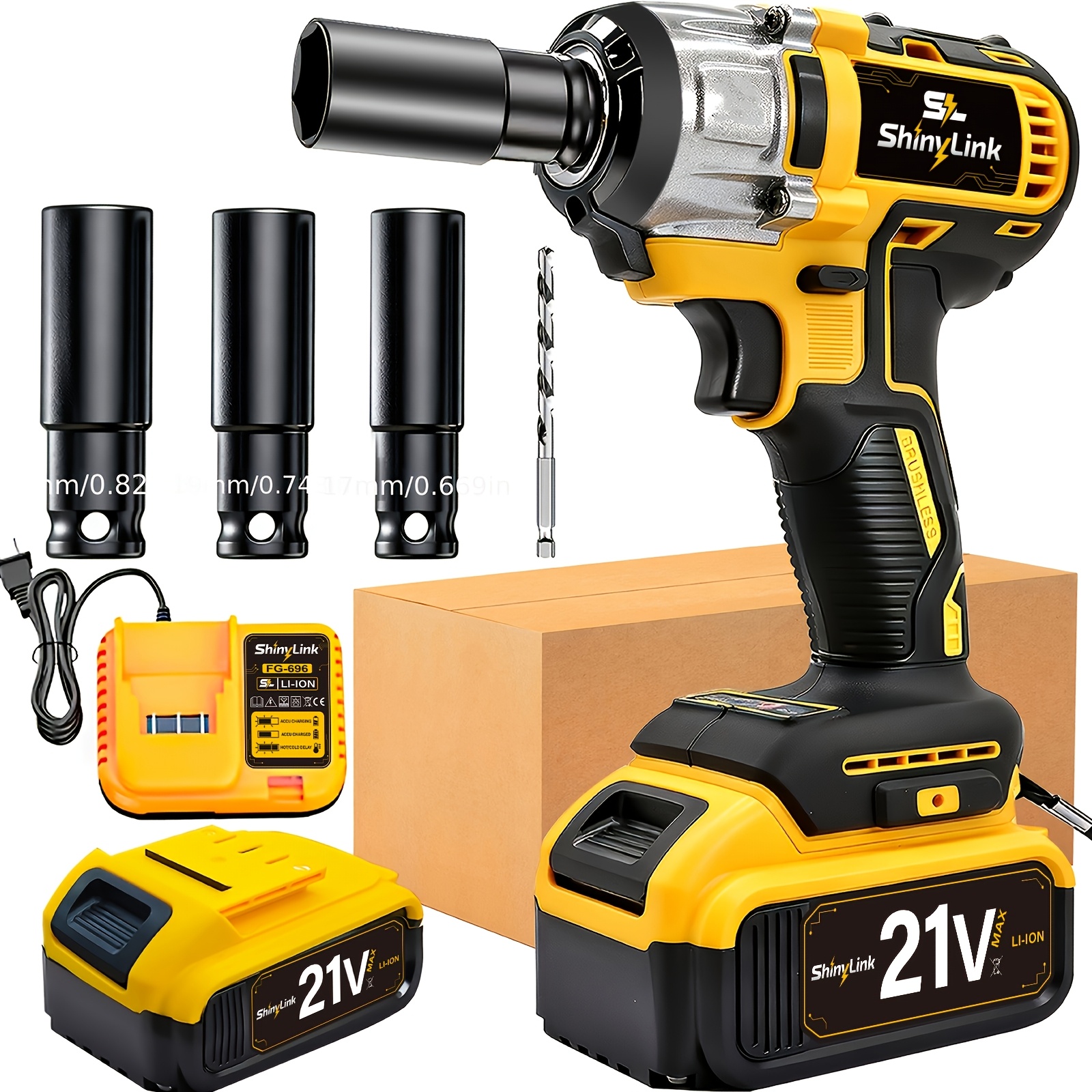 21v impact wrench kit with 4000mah lithium   and heavy duty motor wireless drill driver compatible for car truck motorcycle repair ideal gift for mechanics diyers men rechargeable impact gun