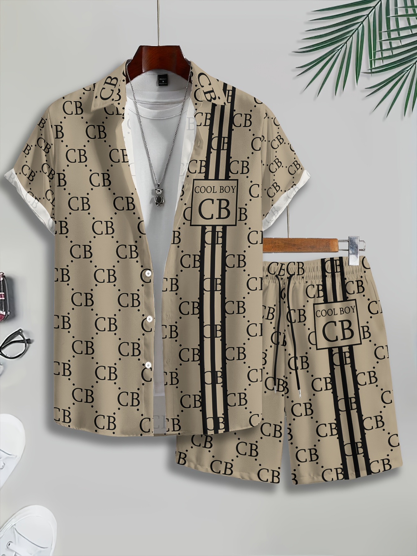 Conjunto de Camisa e Shorts Casual Masculino 3