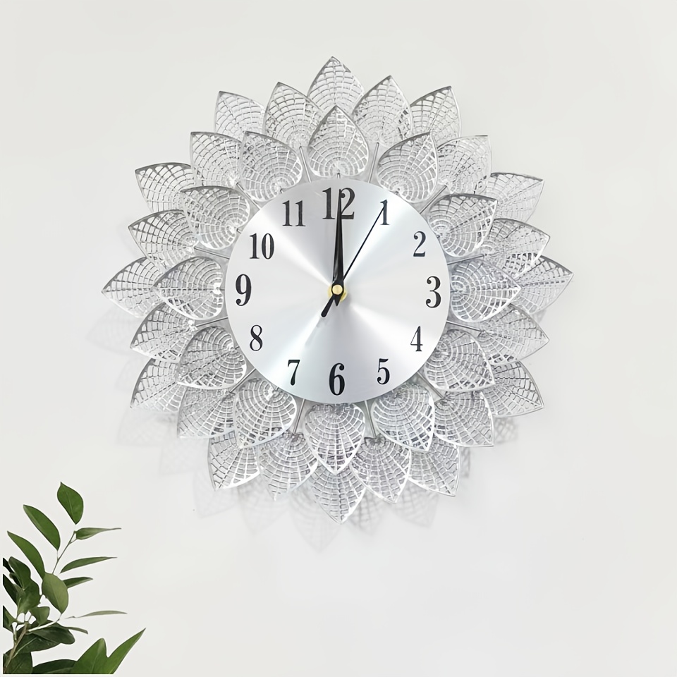 Image of A Modern Silent Golden Wall Clock (33cm/13 Inches) Aa Batteries, Designed In A Fashionable Style, Suitable For Living Room/dining Room/bedroom/study Wall Decoration Clock, Ideal For Home Decoration