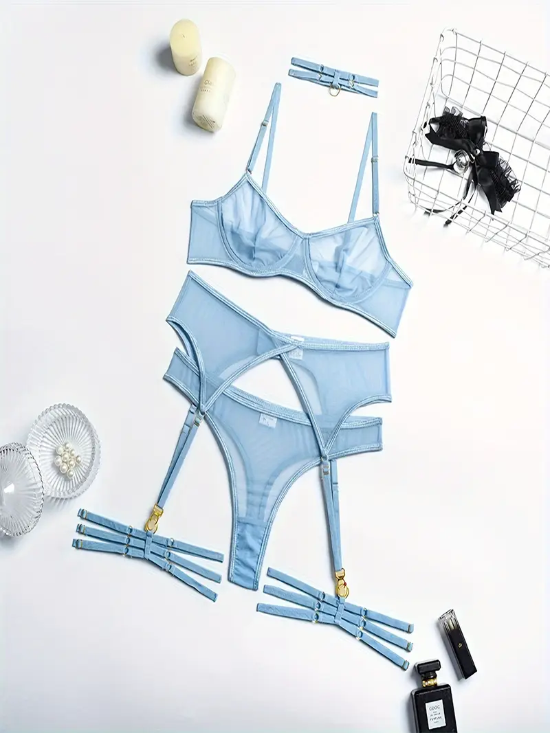 4 piece women lingerie set garter belts - Temu 4 piece women lingerie set garter belts - Temu