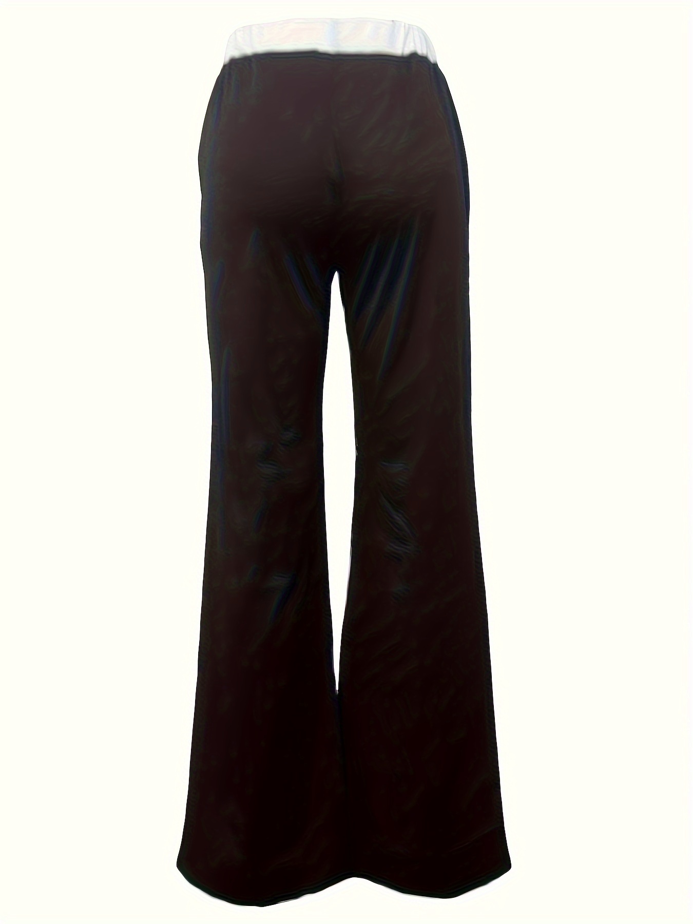 minimalist chic women's high waist flare pants casual black