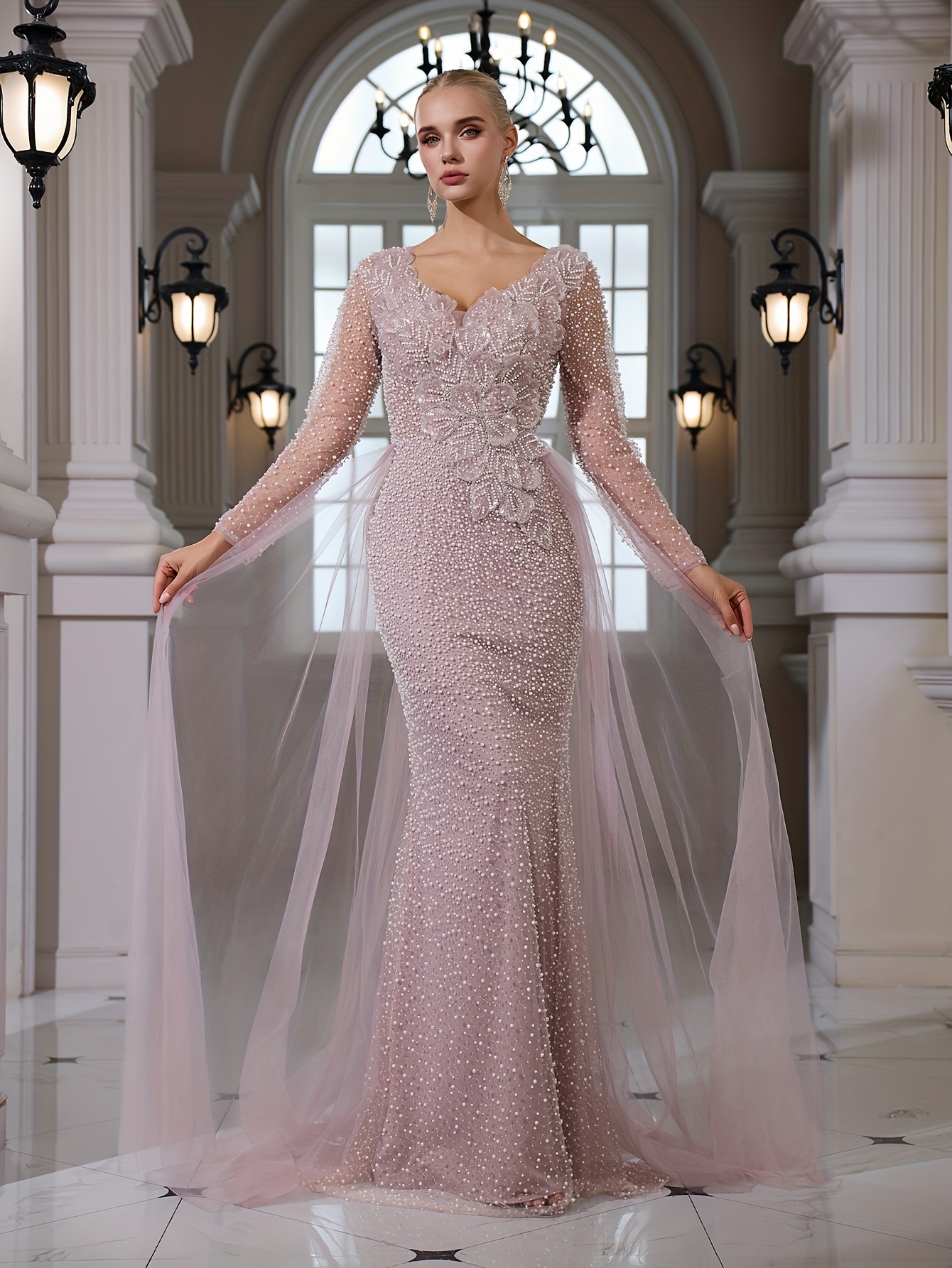 chinese dress ladies Elegant Long A-line Spaghetti Straps Lace Sleeveless Evening Prom Dres –  Ballbella