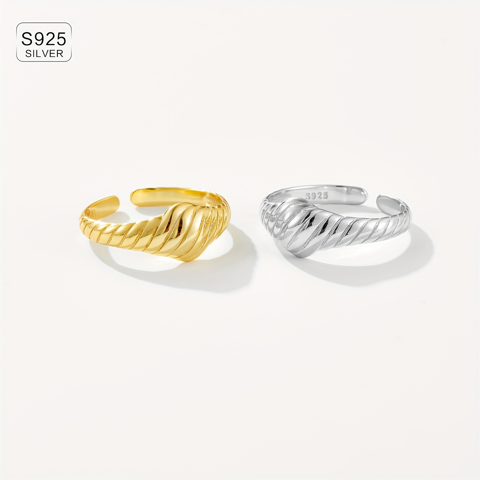 Women's Stylish Horn Design Open Ring, 925 Silver