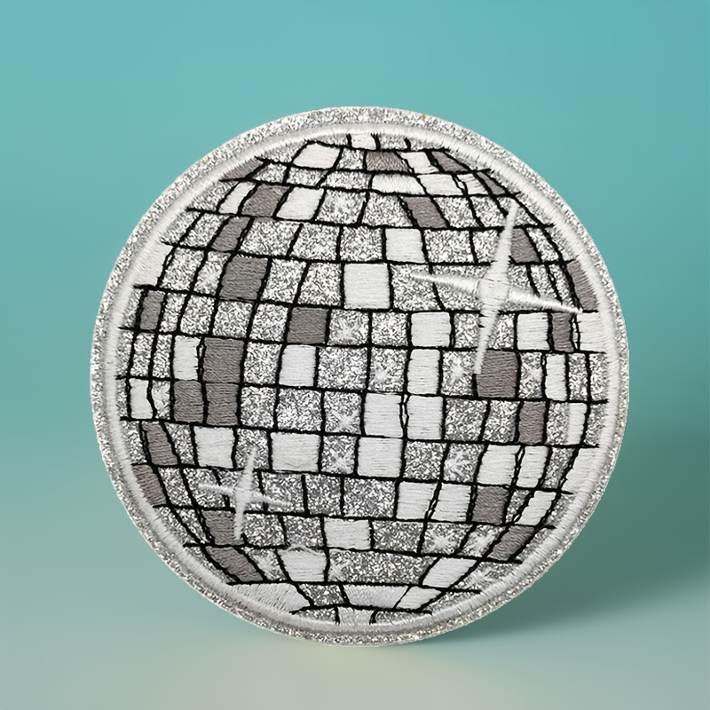 Image of Shiny Glittering Disco Emblem, Heat Transfer Patch, Stitched Patch, Humorous Patch, Suitable For Jackets, Ideal For Backpacks