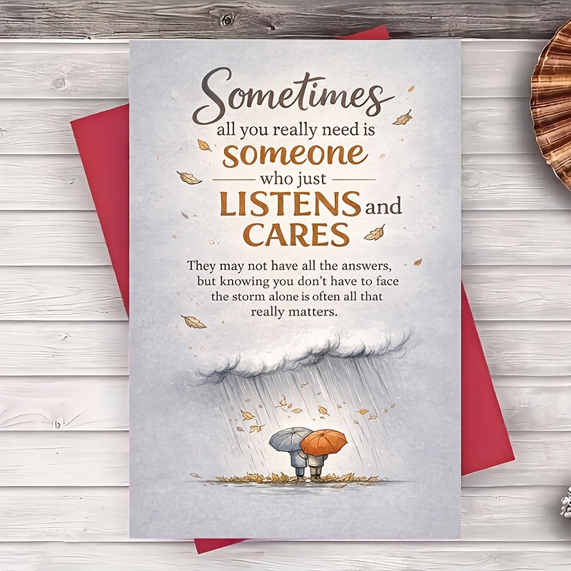 TEMU 1 Envelope And 1 Greeting Cardencouragement Greeting Card For Friend Partner Or Family Sympathy Support Message 2d Card Greeting Card