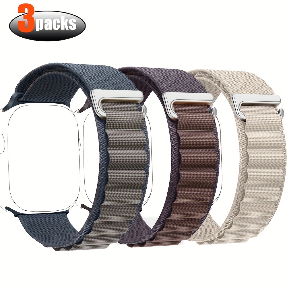 3pcs Watch Ultra 49mm Series 45mm Band 6 5 4 44mm 3 42mm Strap Nylon Loop Strap