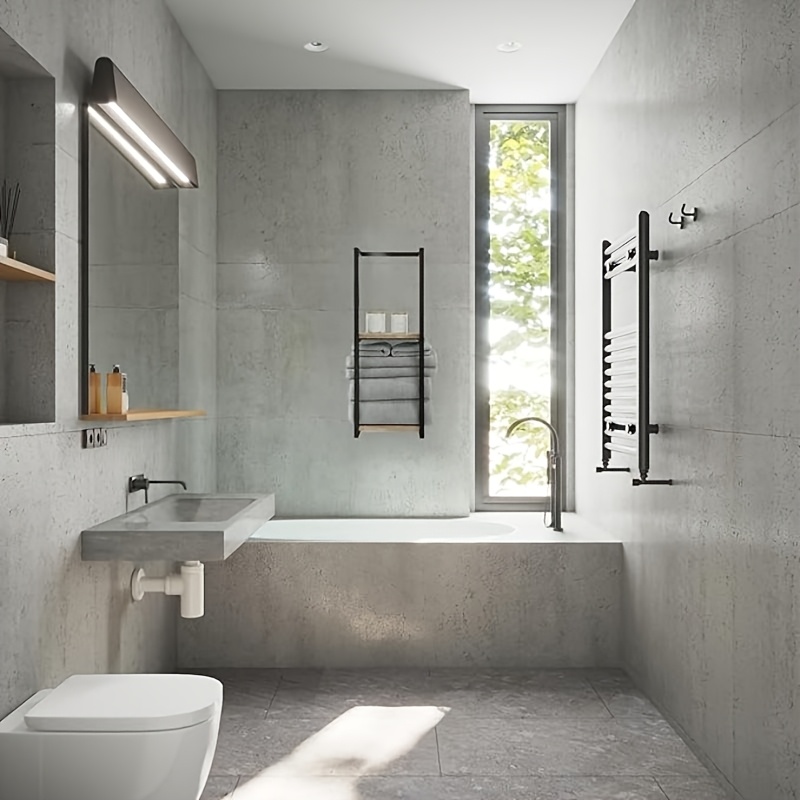 SoBuy Mensola Scala,mensola da bagno,Mensole portasciugamani,bianco, FRG117-W