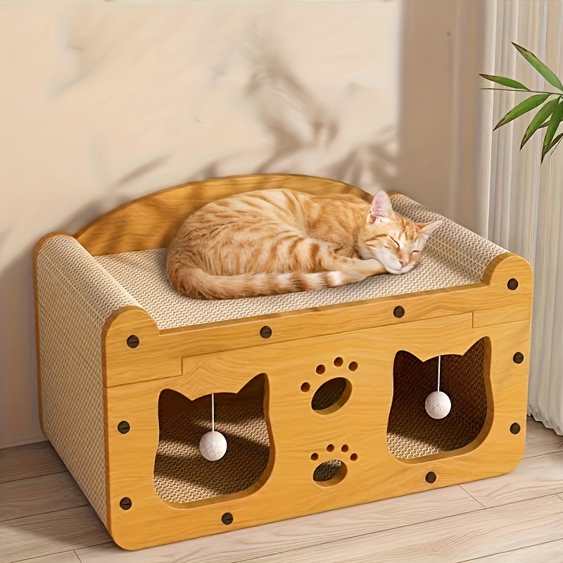 E-shop 2-in-1 Kratzbrett für Katzen, Kratzpfosten
