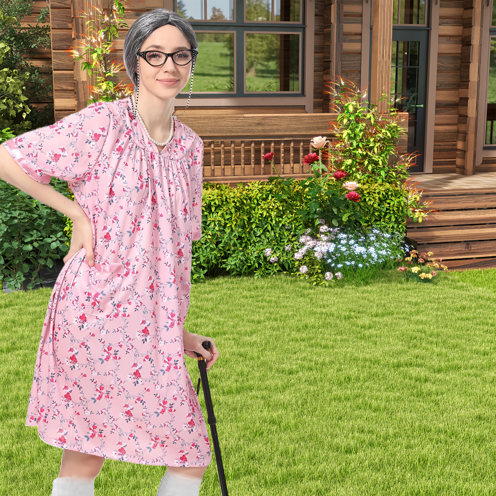 4pcs grandma costume women funny old lady halloween costume - Temu Ireland