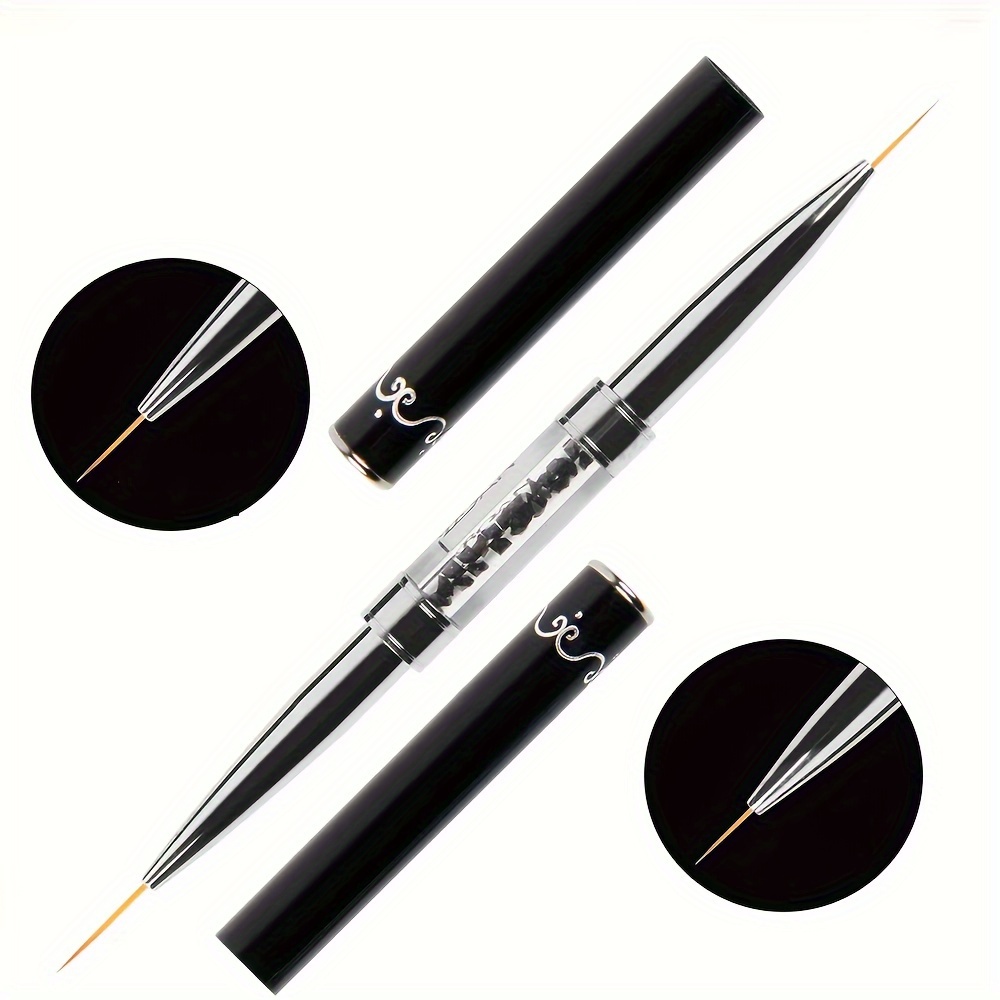 

Dual-tip Nail Art Liner Brushes, Unscented – Fine Detailing & Drawing Precision, No-smudge Professional Nail Design Pens, Black