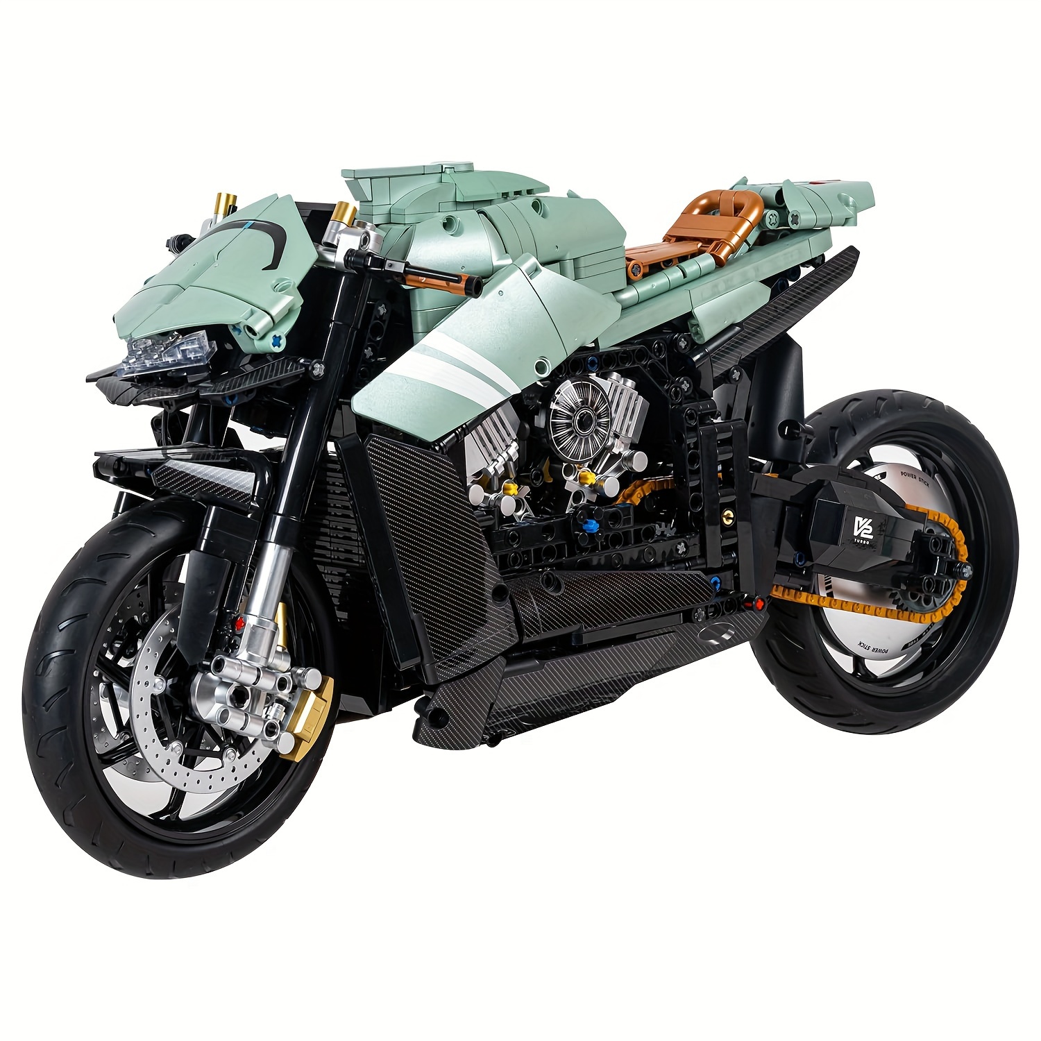 

2176pcs Amb001 Motorcycle Toy Sets, 1:5 Collectible Motorcycle Display Model Blocks, Large Motorcycle Building Set Gift Idea For Adults, Model Motorcycle Kits To Build