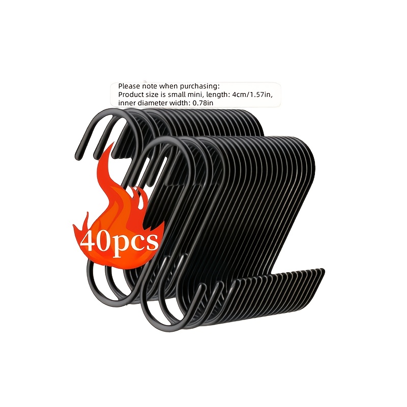 E-shop 40 Robuste Metall S-Haken - Hochbelastbare, einfache Installation, rutschfeste Wandhaken, korrosionsbeständiges, modernes Design für Pflanzen,