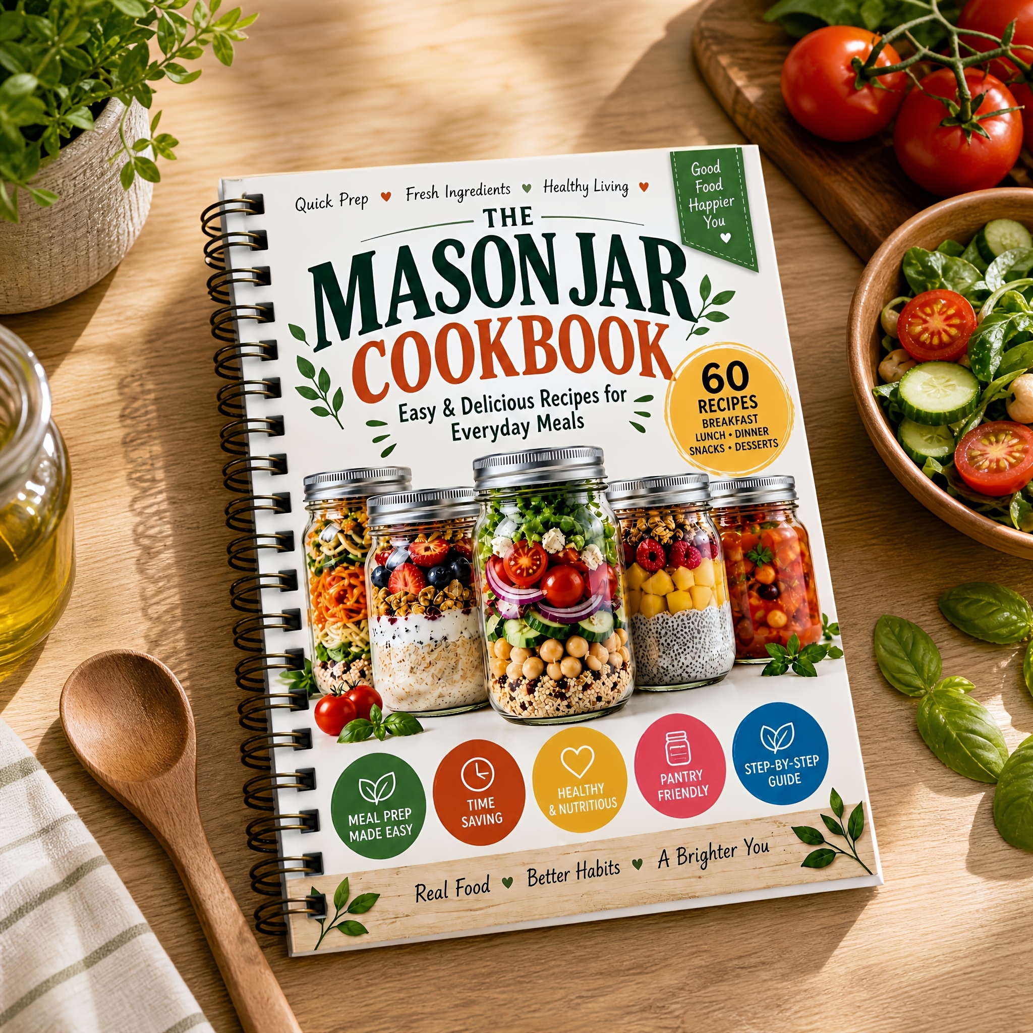 TEMU Guide de 95 recettes faciles en bocal Mason : Repas pratiques pour le stockage des aliments pour le camping, la préparation aux d'urgence et le