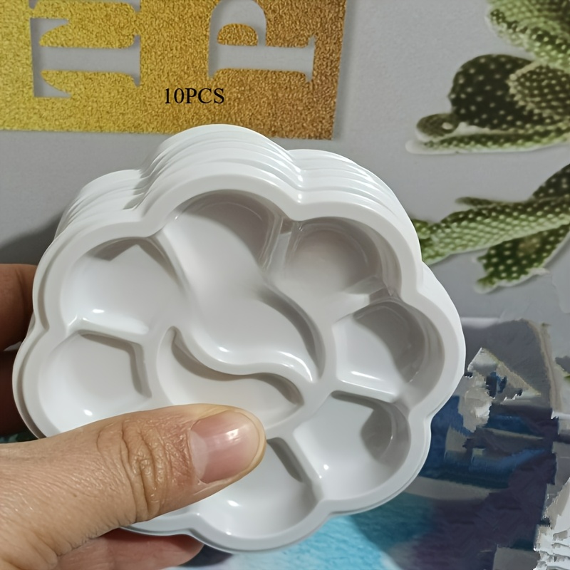 Mini Flower-shaped Plastic Palette, Suitable For Watercolor, Acrylic, And Gouache Mixing - Painting Supplies