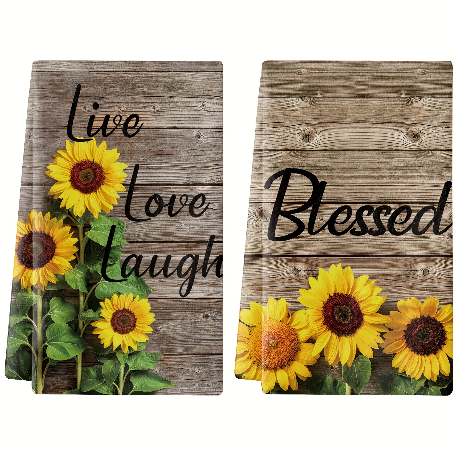 

2pcs Vintage Sunflower Kitchen Towels - , Absorbent Dish Cloths For Home Cleaning & Housewarming Gifts, 18x26 Inches