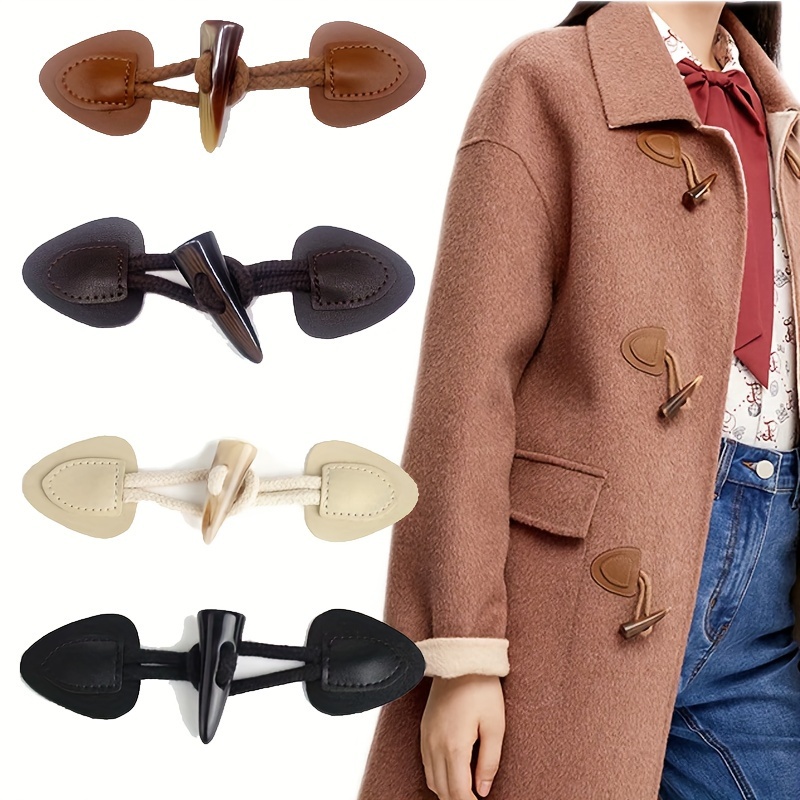 

Leather Horn Toggle Buttons For Jacket Cardigan, 3pcs Set - And Stylish Button Closures For Crafts And Sewing Projects