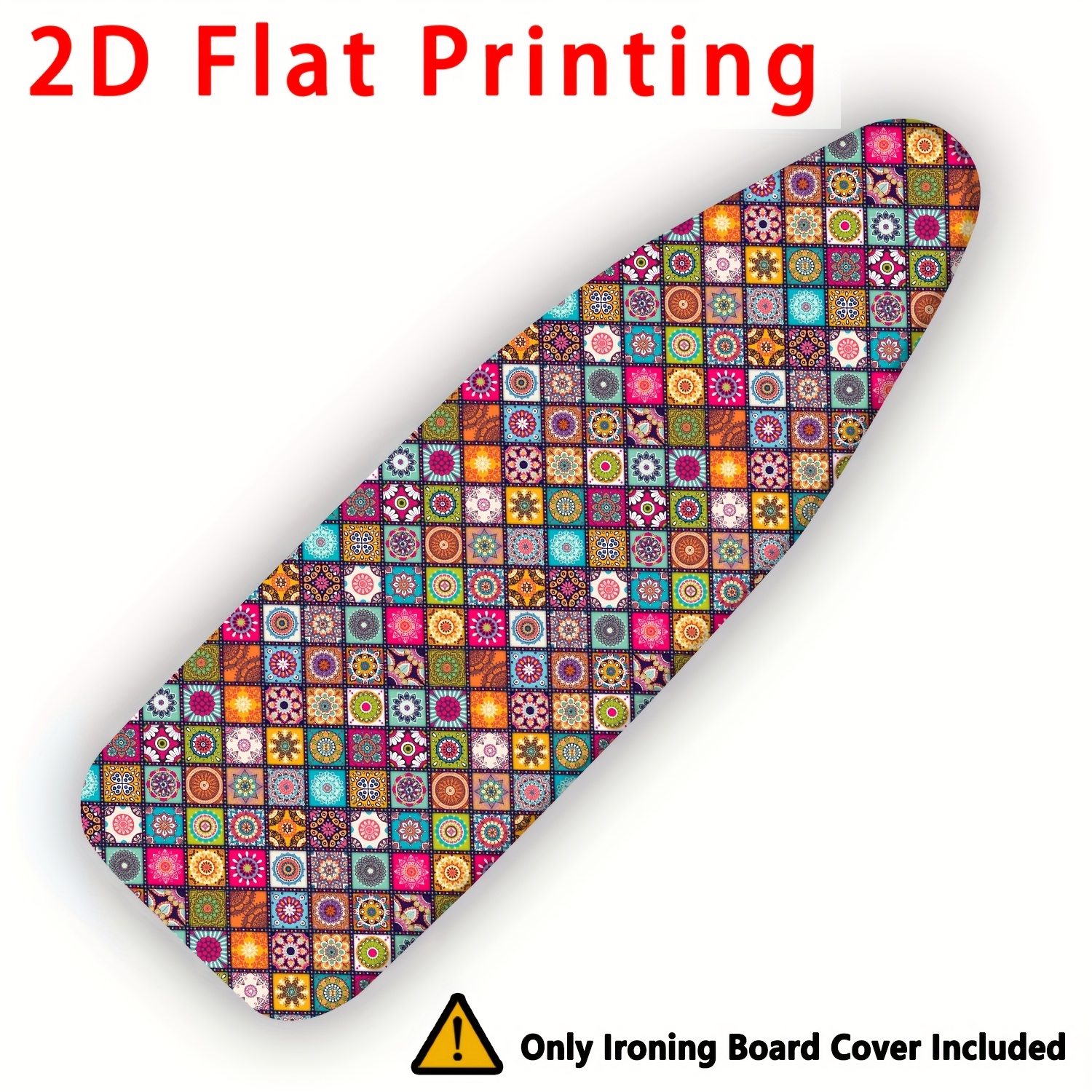 TEMU para tabla de planchar con estampado 2D, 1 pieza, diseño de de color , accesorio de planchado, antideslizante para tabla, resistente al , bordes