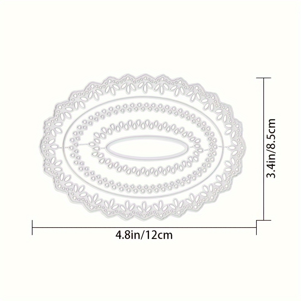 TEMU 1pc Floral Hoop Metal Frame Pattern Cutting Die For Paper Card Scrapbooking Greeting Card Album Crafts Decorative Metal Cutting Die.