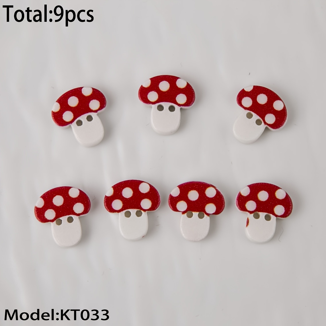 TEMU KT033 Set da 9 pezzi di funghi , bottoni decorativi a forma di stile , simpatici chiusure in plastica a cartone animato, accessori fai da te per