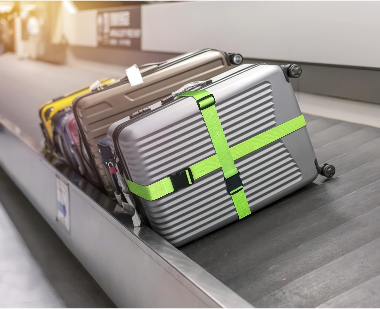 2 4 pack fashionable luggage straps adjustable travel accessory anti theft suitcase belt polyester spandex material   for   luggage sizes ideal for new year christmas gifts details 6