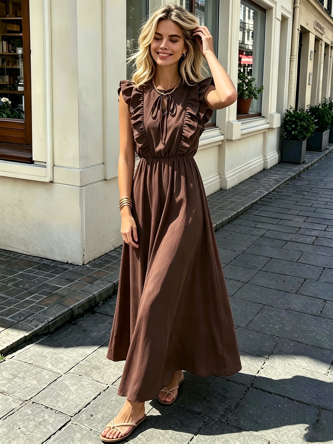 brown summer dress dresses for women back comfort and effortless Color:Sea Breeze Plus size Division: Womens Baltic Born Womens Uma