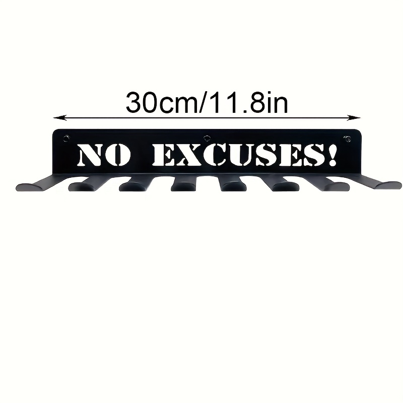TEMU Étagère de rangement de salle de sport murale en fer sur mesure avec 8 crochets, dotée d'un cadre de support pliable, adaptée aux équipements de