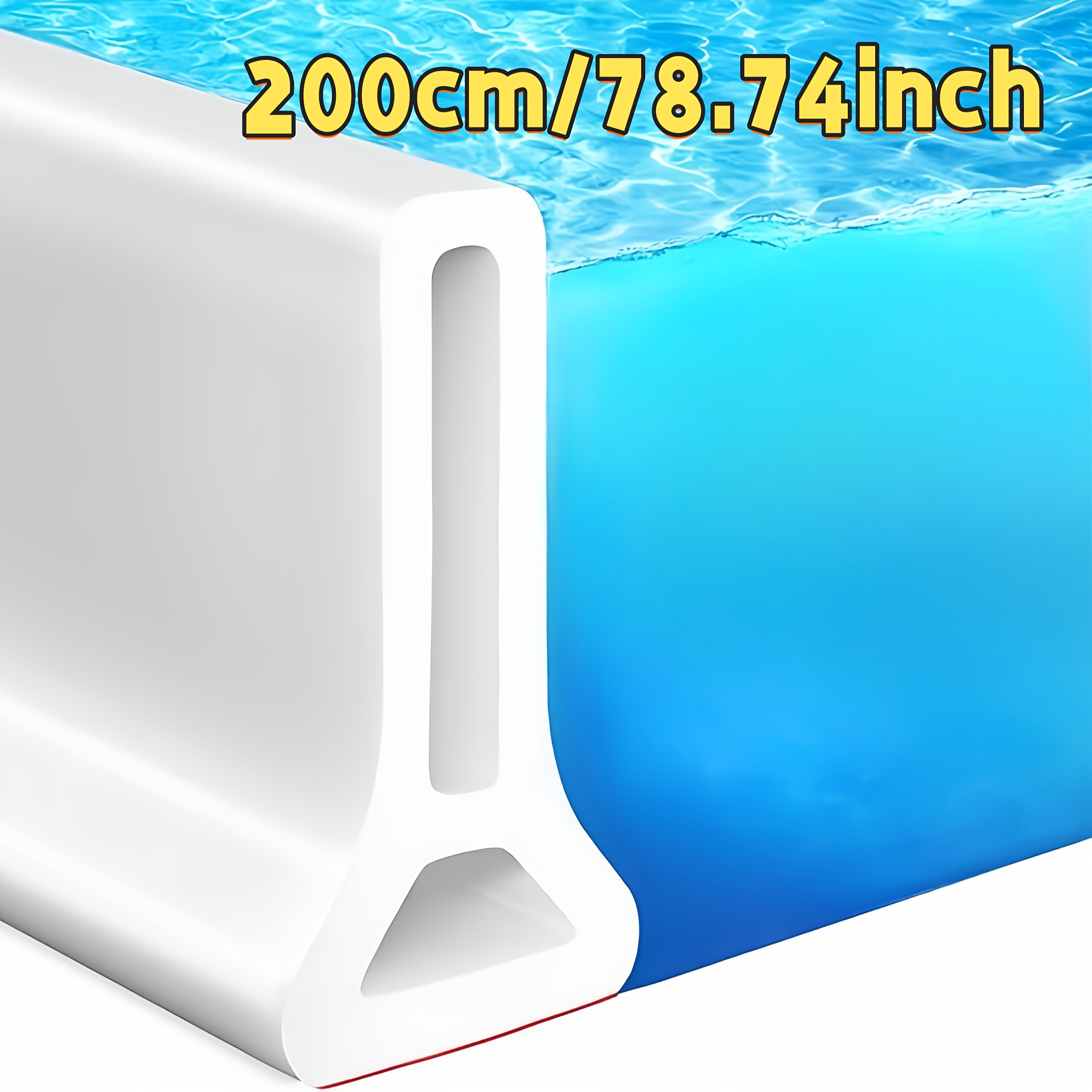 2-inch High Shower Threshold Waterproof Barrier, Foldable Self-adhesive Splash Guard For Wet And Dry Suitable For Bathroom And Kitchen Use