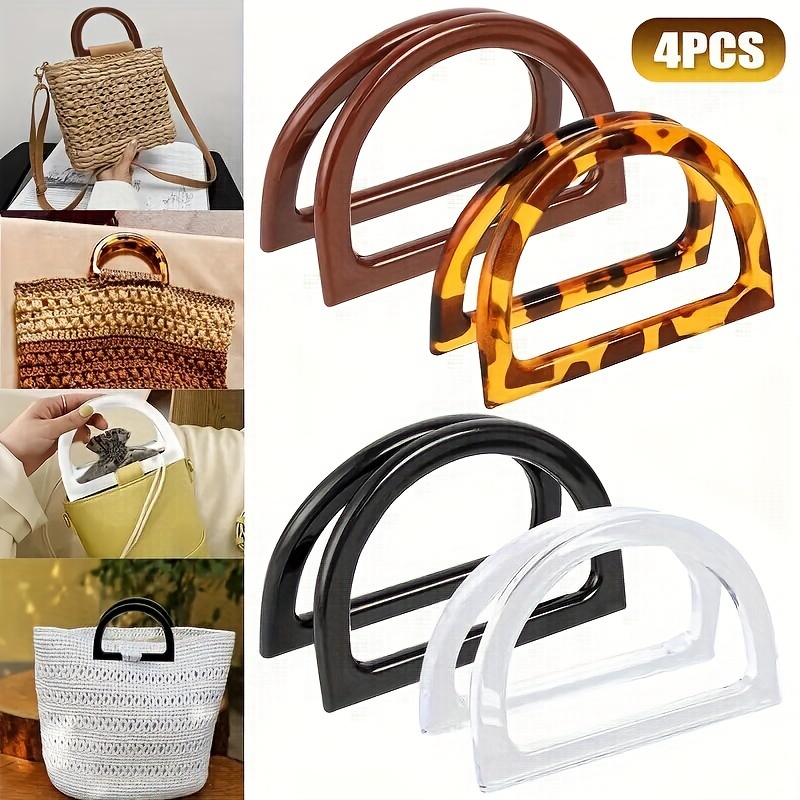 

4pcs D-shaped Bag Handles In Assorted - Accessories For Diy , Crochet &